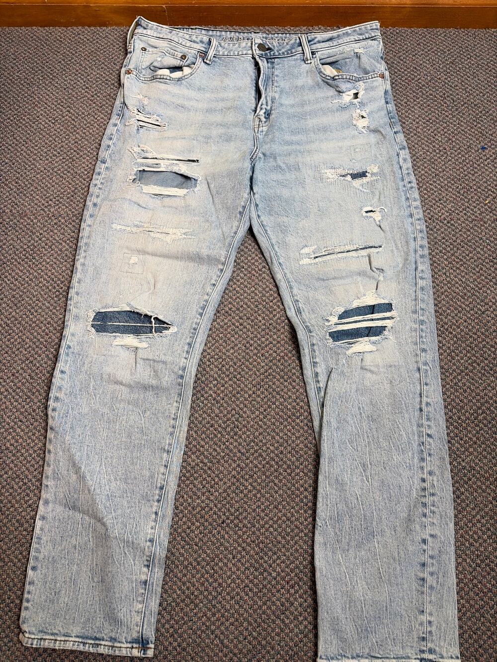 American Eagle Mens Athletic Fit Distressed Jeans 38x34